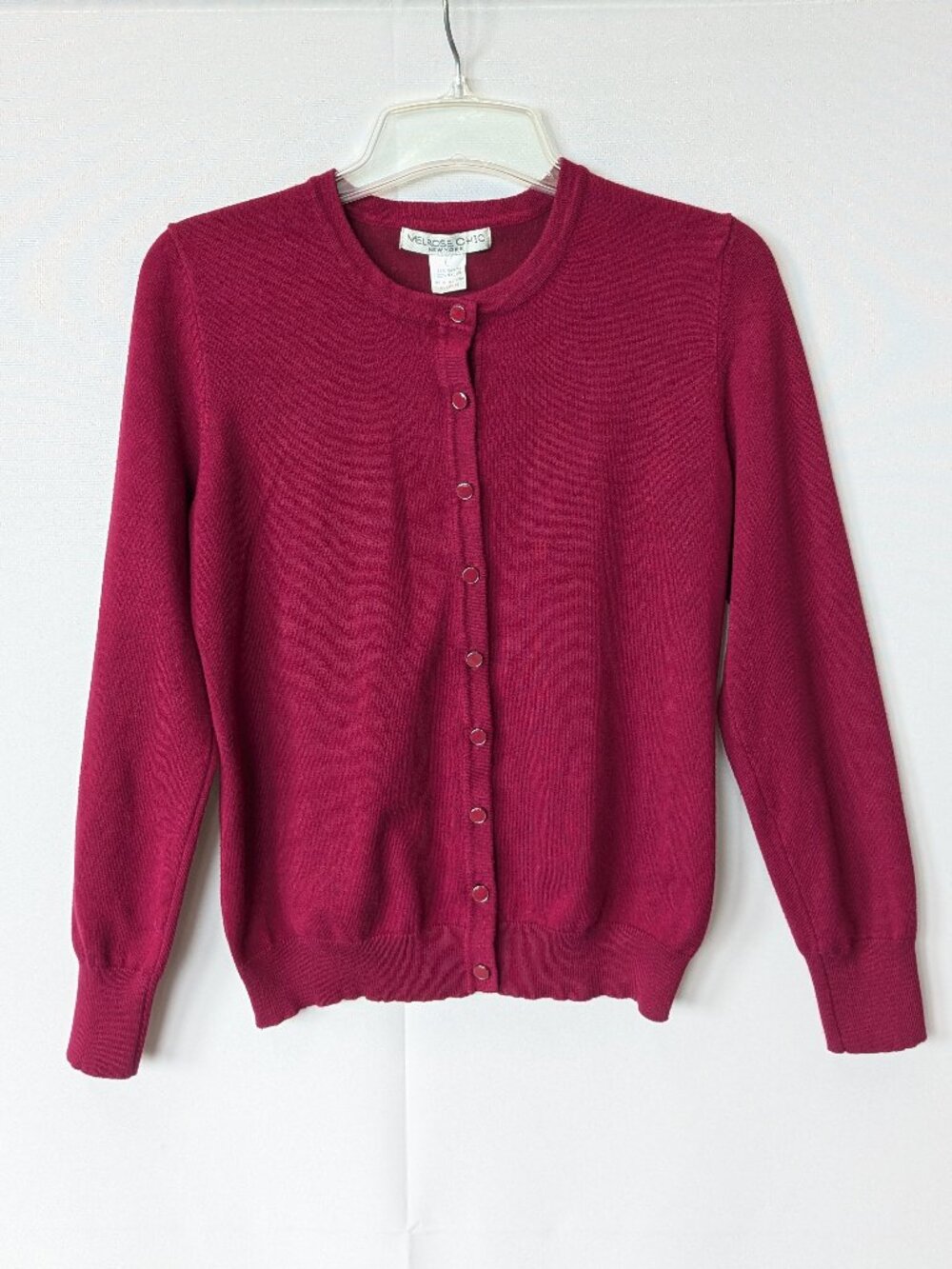 Melrose Chic Ruby Red Button-up Cardigan